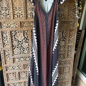 Elegant Black and Red Maxi Dress